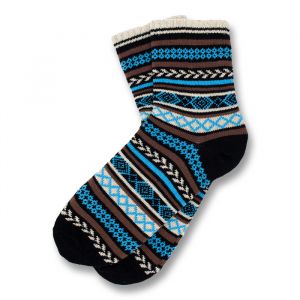 Black, Blonde, Blue and Sepia Cotton Argyle Socks