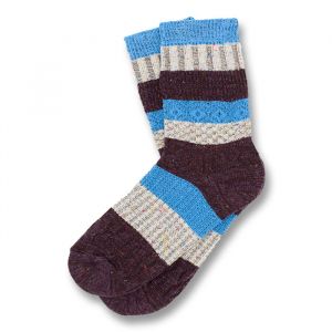 Midnight, Blonde and Dodger Blue Cotton Striped Socks