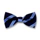 Midnight Blue, Blue Ribbon and White Polyester Striped Butterfly Bow Tie