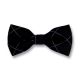 Black and White Polyester Plaid Butterfly Bow Tie