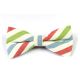 Rose Gold, White, Mint green and Moccasin Cotton Striped Butterfly Bow Tie