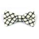 Black and SeaShell Cotton Checkered Butterfly Bow Tie
