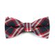 Midnight, White, Midnight Blue and Tiger Orange Cotton Plaid Butterfly Bow Tie
