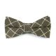 Wood and SeaShell Cotton Checkered Butterfly Bow Tie