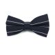 Dark Slate Blue and SeaShell Cotton Striped Butterfly Bow Tie