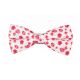 White and Burgundy Cotton Floral Butterfly Bow Tie