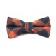 Tiger Orange and Dark Slate Grey Cotton Plaid Butterfly Bow Tie
