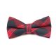 Dark Slate Grey and Valentine Red Cotton Plaid Butterfly Bow Tie