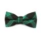 Black and Zombie Green Cotton Plaid Butterfly Bow Tie