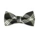 Dark Slate Grey and SeaShell Cotton Plaid Butterfly Bow Tie