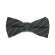 Iridium and White Cotton Striped Butterfly Bow Tie