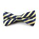 Sun Yellow and Midnight Blue Polyester Striped Butterfly Bow Tie