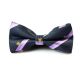 Night, Purple Daffodil and Lilac Polyester Striped Butterfly Bow Tie