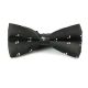 Black and White Polyester Novelty Butterfly Bow Tie