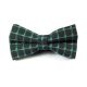 Dark Slate Grey and Medium Forest Green Polyester Checkered Butterfly Bow Tie
