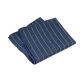 Earth Blue and Platinum Cotton Striped Pocket Square