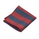 Red Wine and Dark Slate Blue Polyester Striped Pocket Square