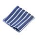 Mist Blue, Platinum and Water Polyester Striped Pocket Square