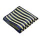 Tea Green and Denim Dark Blue Polyester Striped Pocket Square
