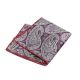 Love Red, Gunmetal, Mist Blue and SeaShell Polyester Paisley Pocket Square