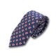6cm Midnight Blue, Lava Red and White Polyester Floral Skinny Tie