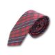 6cm Firebrick, Chilli Pepper and Blue Lotus Polyester Plaid Skinny Tie