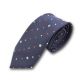 6cm Midnight Blue, Lava Red and White Polyester Polka Dot Skinny Tie