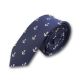 5cm Midnight Blue and White Polyester Novelty Skinny Tie