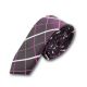 5cm Purple Jam, Neon Pink and White Polyester Plaid Skinny Tie