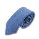 6cm Blueberry Blue Cotton-Linen Blend Solid Skinny Tie
