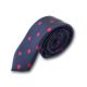 5cm Midnight Blue and Red Polyester Polka Dot Skinny Tie