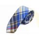 5cm Midnight Blue, Cobalt Blue, White, Chilli Pepper and Cookie Brown Cotton Plaid Skinny Tie