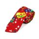 6cm Red, Yellow, White, Green and Sapphire Blue Cotton Novelty Skinny Tie