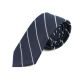 6cm Midnight Blue and White Cotton Striped Skinny Tie