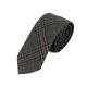 6cm Black, White and Cranberry Cotton Plaid Skinny Tie