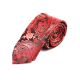 6cm Burgundy, Ferrari Red, White and Red Polyester Paisley Skinny Tie