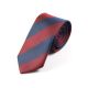 6cm Ferrari Red and Midnight Blue Polyester Striped Skinny Tie