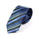 6cm Midnight Blue, White, Blue Eyes and Black Polyester Striped Skinny Tie