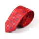 6cm Red, Earth Blue and White Polyester Paisley Skinny Tie