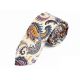 6cm White, Navy Blue, Rubber Ducky Yellow and Brown Cotton Paisley Skinny Tie