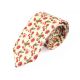 6cm SeaShell, Ferrari Red and Oak Brown Cotton Floral Skinny Tie