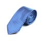 6cm Dodger Blue and White Polyester Striped Skinny Tie