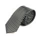 6cm Black Eel and White Polyester Striped Skinny Tie