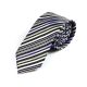 6cm Purple Sage Bush, Black and White Polyester Striped Skinny Tie