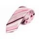 6cm White, Eggplant, Dark Orchid and Rose Polyester Striped Skinny Tie