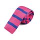 6cm Rogue Pink and Sky Blue Knit Striped Skinny Tie