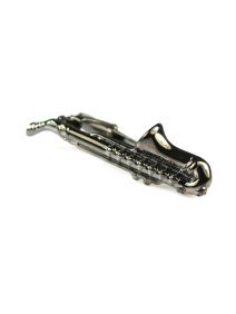 Gray Dolphin Saxophone Tie Bar