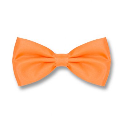 Pumpkin Orange Polyester Solid Skinny Bow Tie