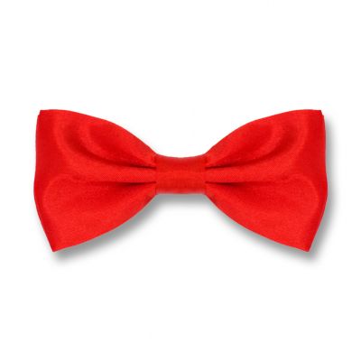 Red Polyester Solid Skinny Bow Tie