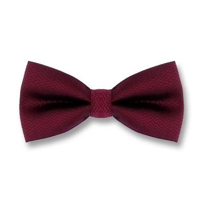 Red Wine Polyester Checkered Butterfly Bow Tie